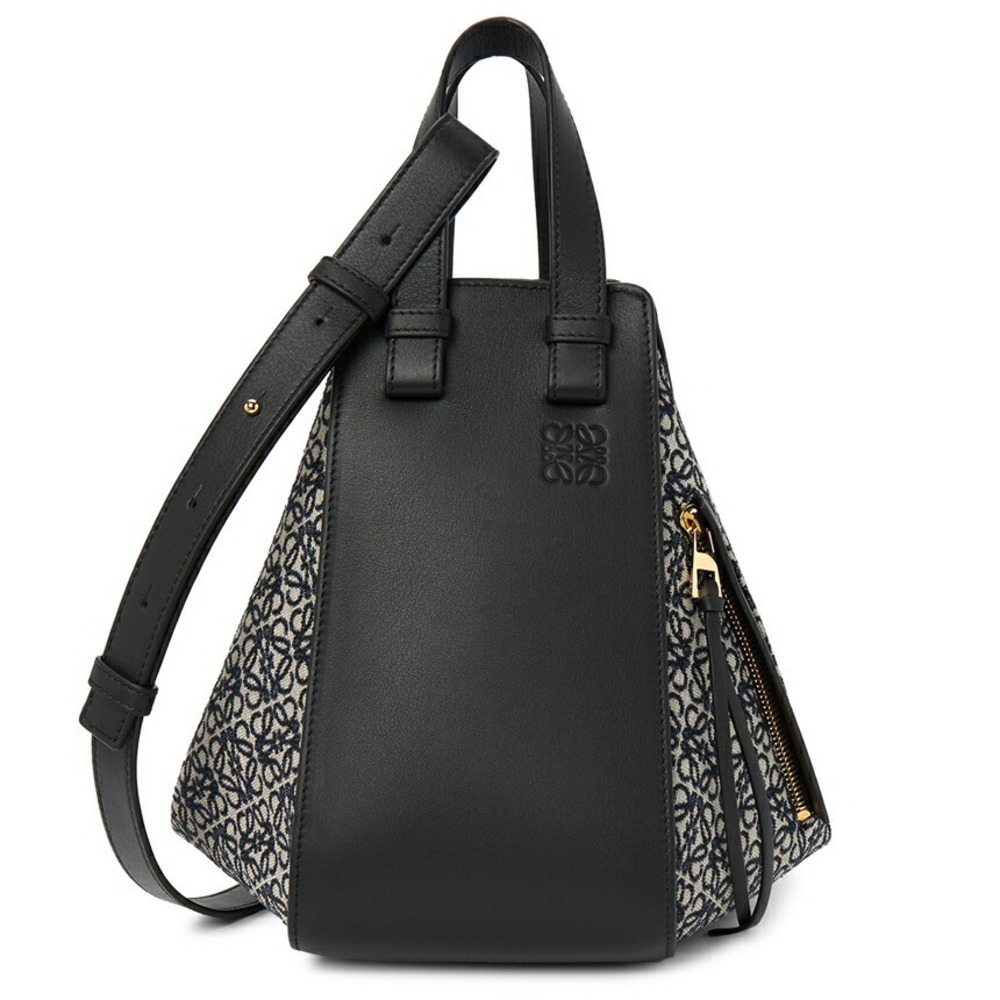 LOEWE Hammock Shoulder Bag Anagram Jacquard Calfskin Black